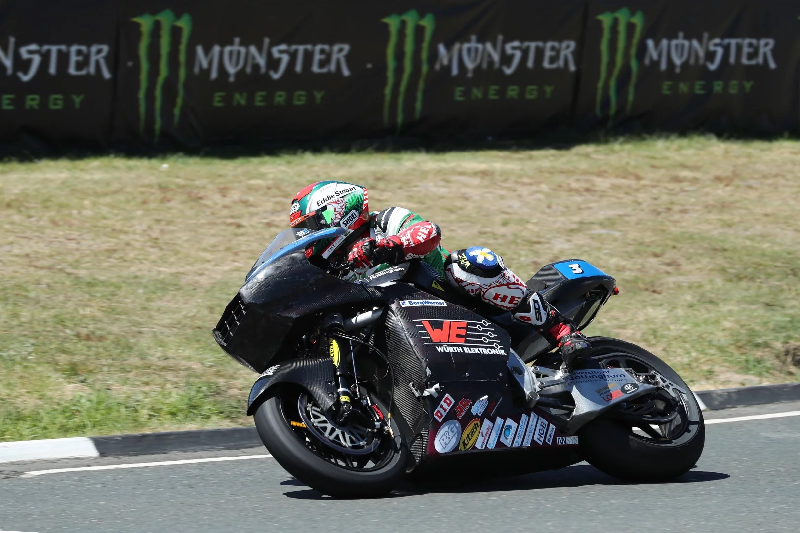Daley Mathison racing the University of Nottingham's electric racer at the 2018 Isle of Man TT Zero