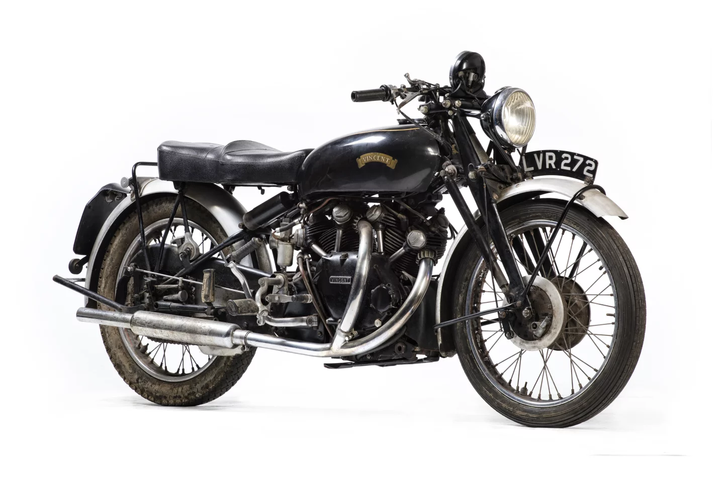 An unrestored, matching numbers, 1951 Vincent Black Shadow Series-C (Lot 564) was the highest priced motorcycle at the sale, selling for £88,900 (US$115,827 on the exchange rates of the day). The bike was purchased by Robert White in 2009 for £47,700.