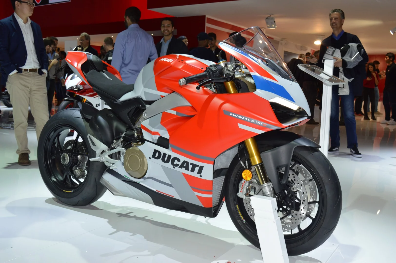 The Ducati Panigale V4 S is a racing-spec, 1100 cc, 214 hp rocket that sits between the standard V4 model and the WorldSBK-homologated, 1000 cc V4 R