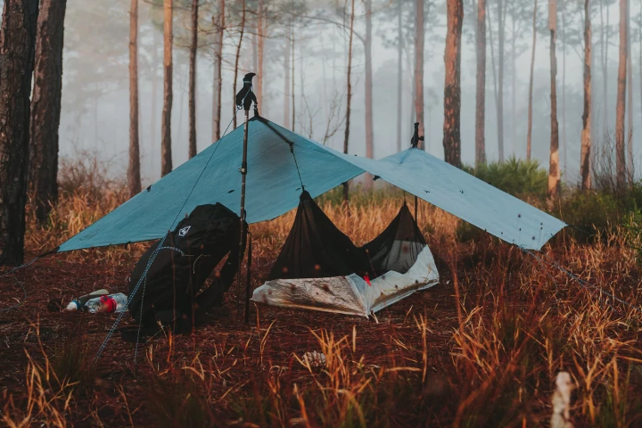 The Bug Bivy protects from pests, while the available tarp protects from rain and weather