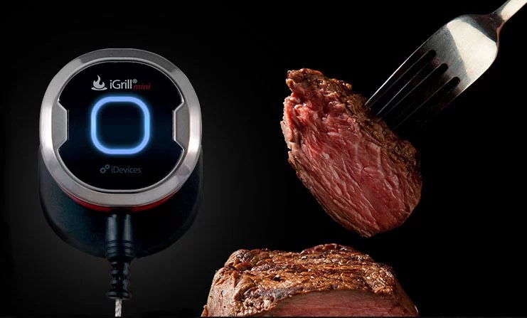 iGrill sends a notification via Bluetooth to the companion smart phone app when the meat is perfectly cooked