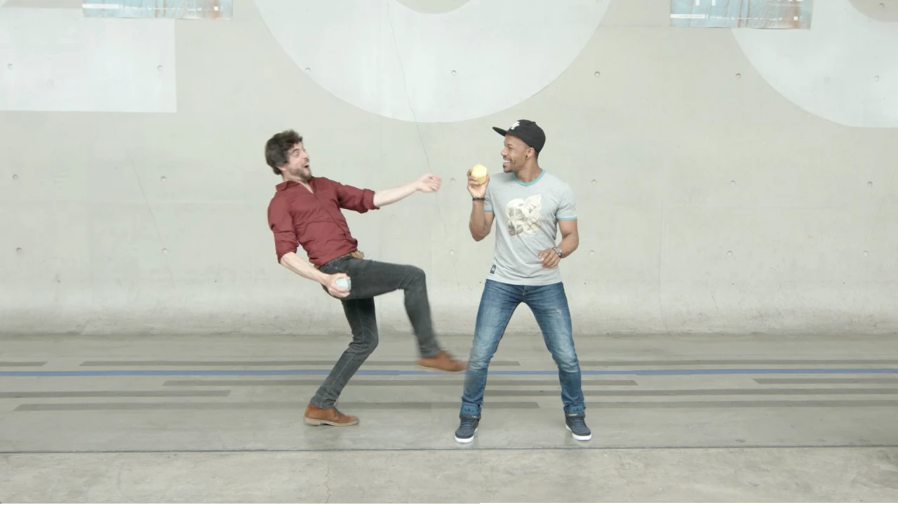 One connected object is used to provide rhythm, the other some sort of lead instrument and the players riff off each other's creative juices