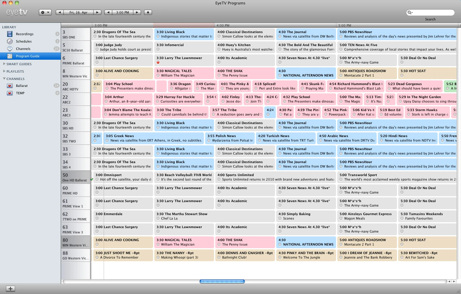 The easy to use EyeTV software