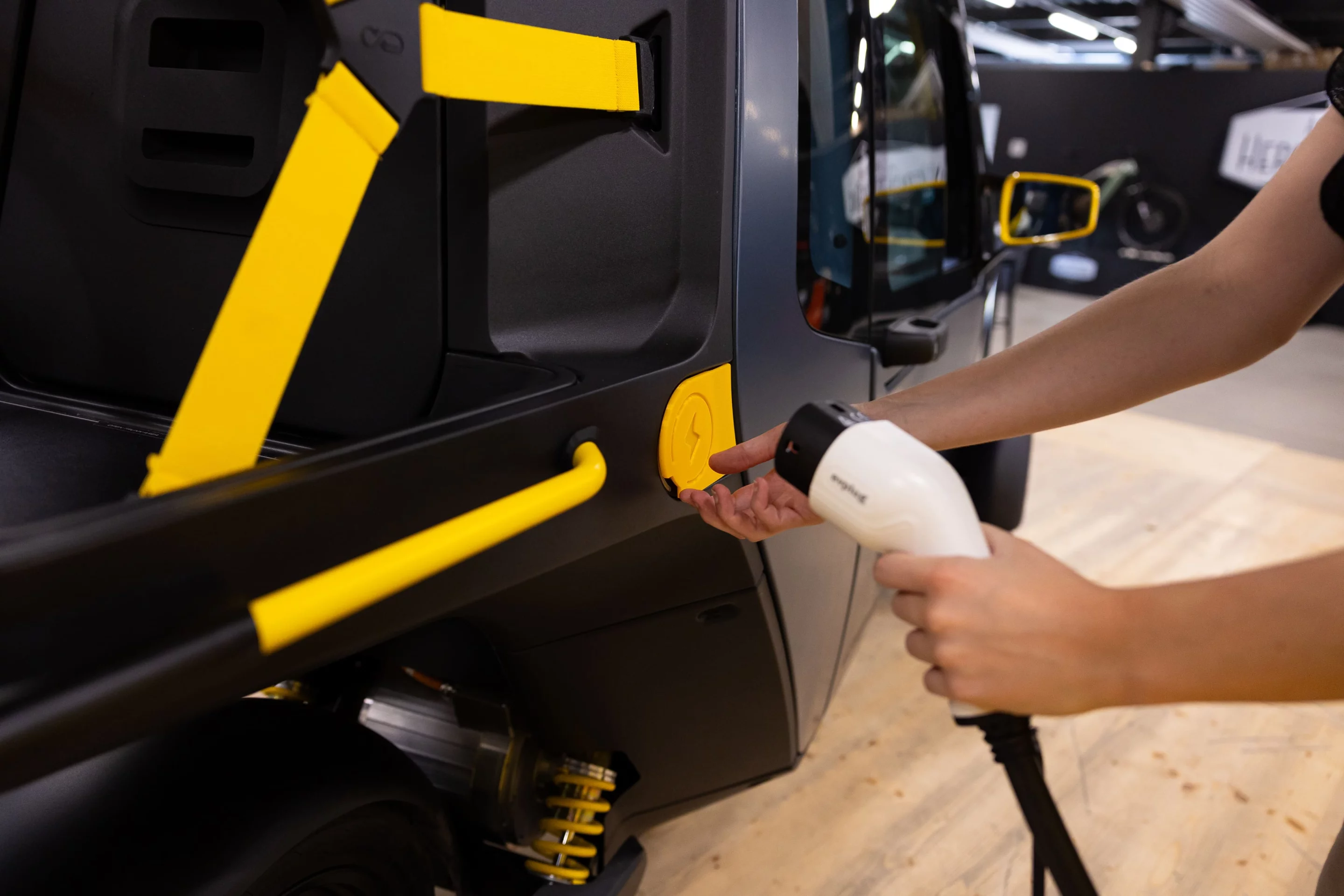 The Pedaling Energy Recovery System can charge the 22-kWh battery pack, but it can also be topped up via the included charge port