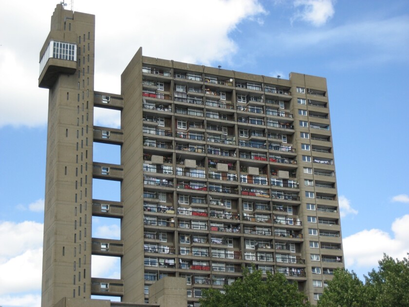 Britain's Trellick Tower, by Ernő Goldfinger, is a notable example of Brutalist architecture (Credit: Flickr user Ben B)