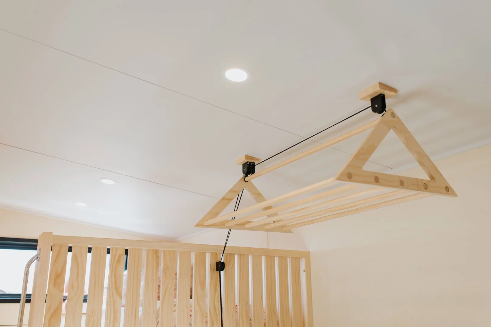 La Sombra Tiny House includes a neat little clothes airer on a pulley system