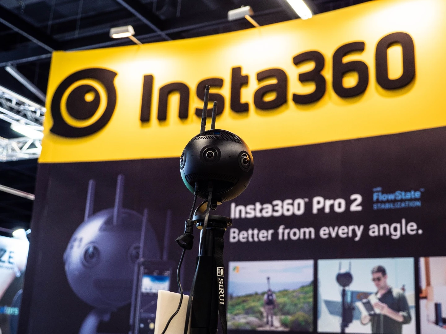 The Insta360 Pro 2 360-degree prosumer camera on display at Photokina