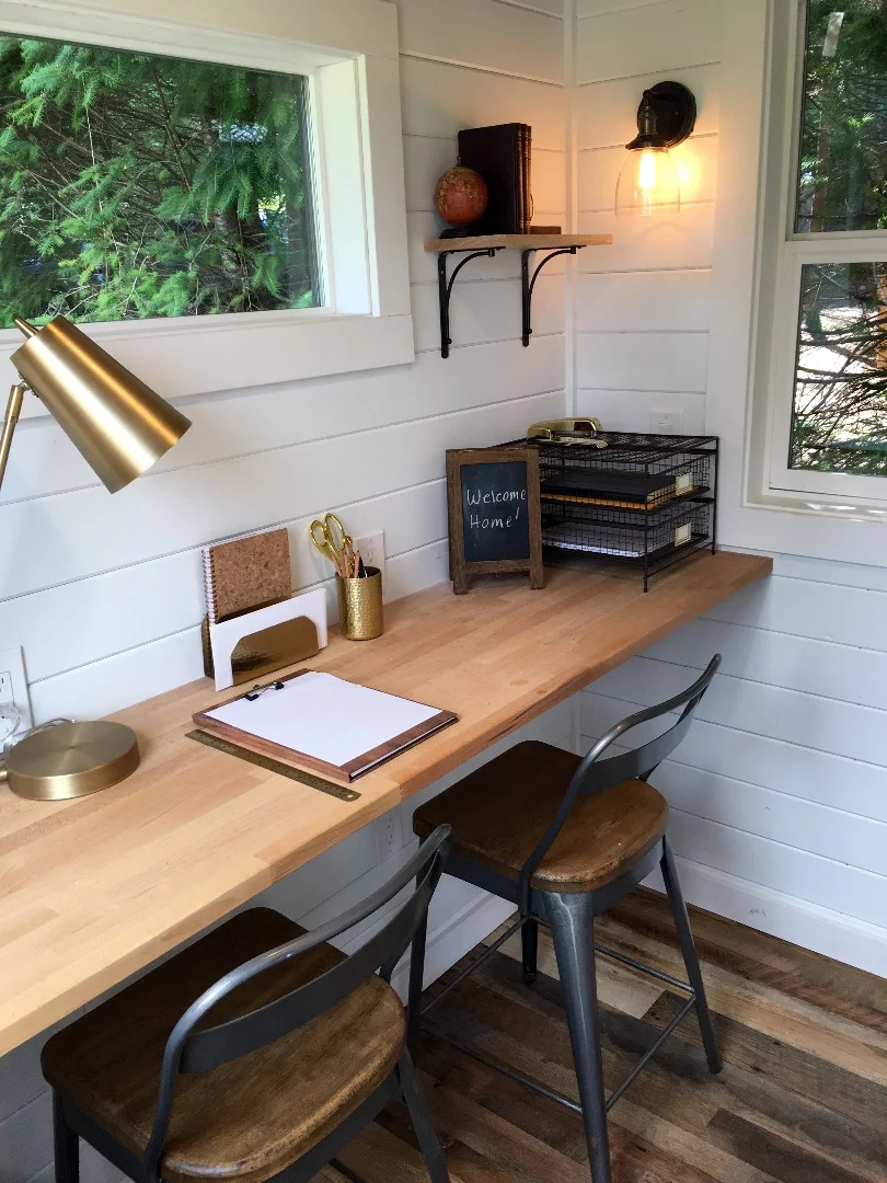 The Rocky Mountain Tiny Home boasts a relatively large home office
