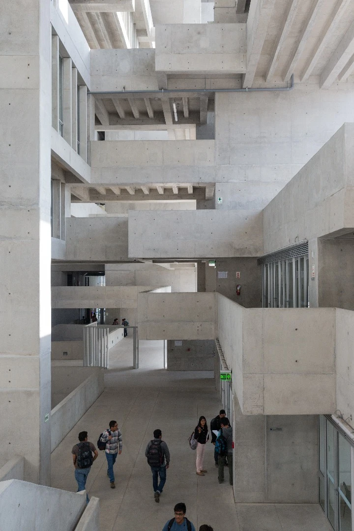 The unusual design of UTEC allows for terraced landscapes and nooks for students to use, while also providing ample shading