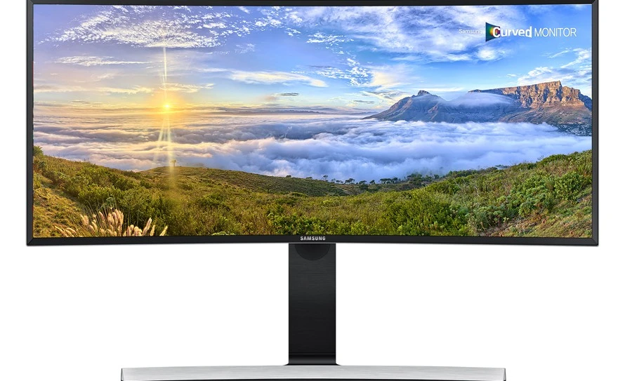 A close view of the front of Samsung's curved SE790C monitor