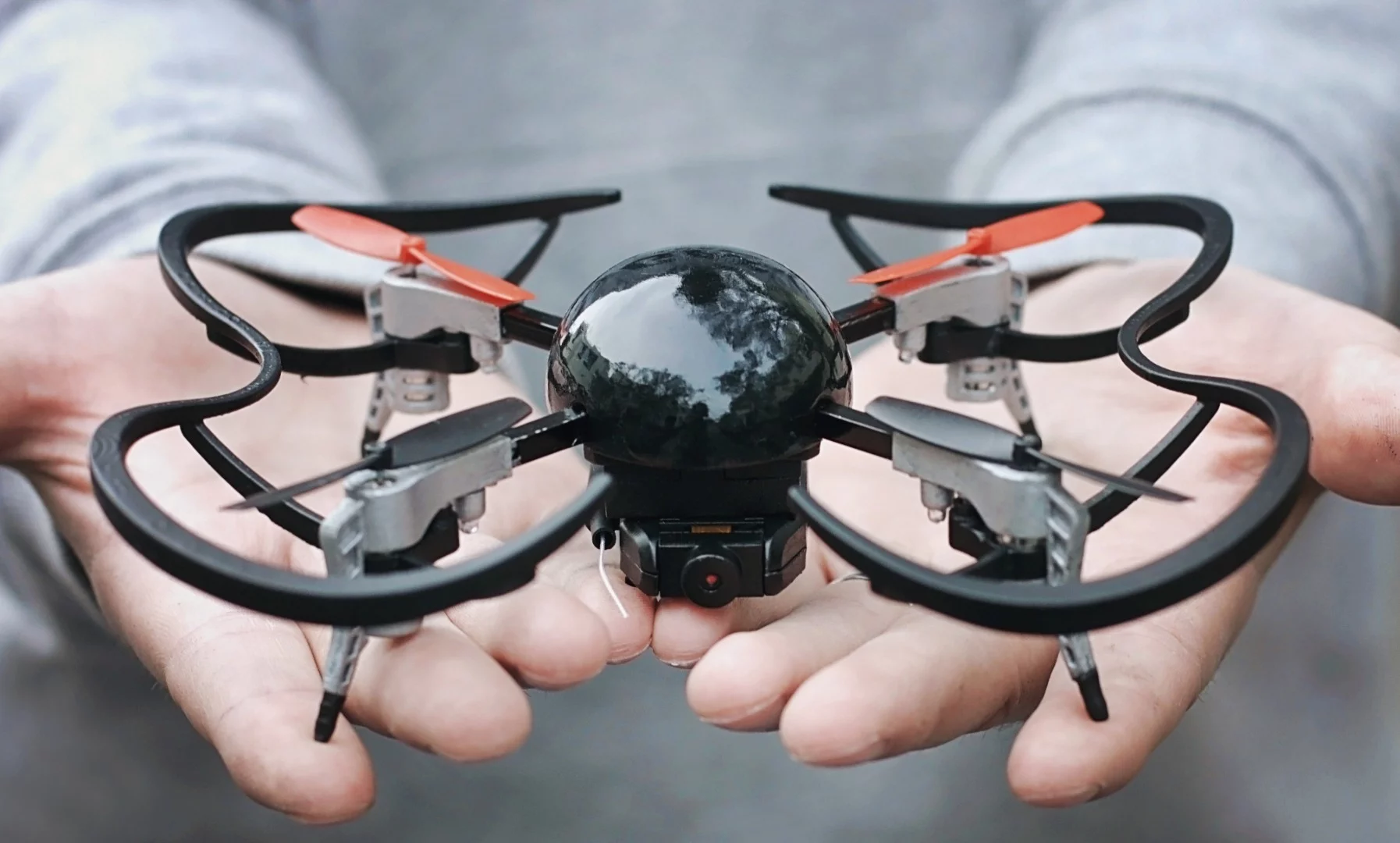 The drone measures 50 mm (1.96 in) in height and 145 mm (5.7 in) in diameter
