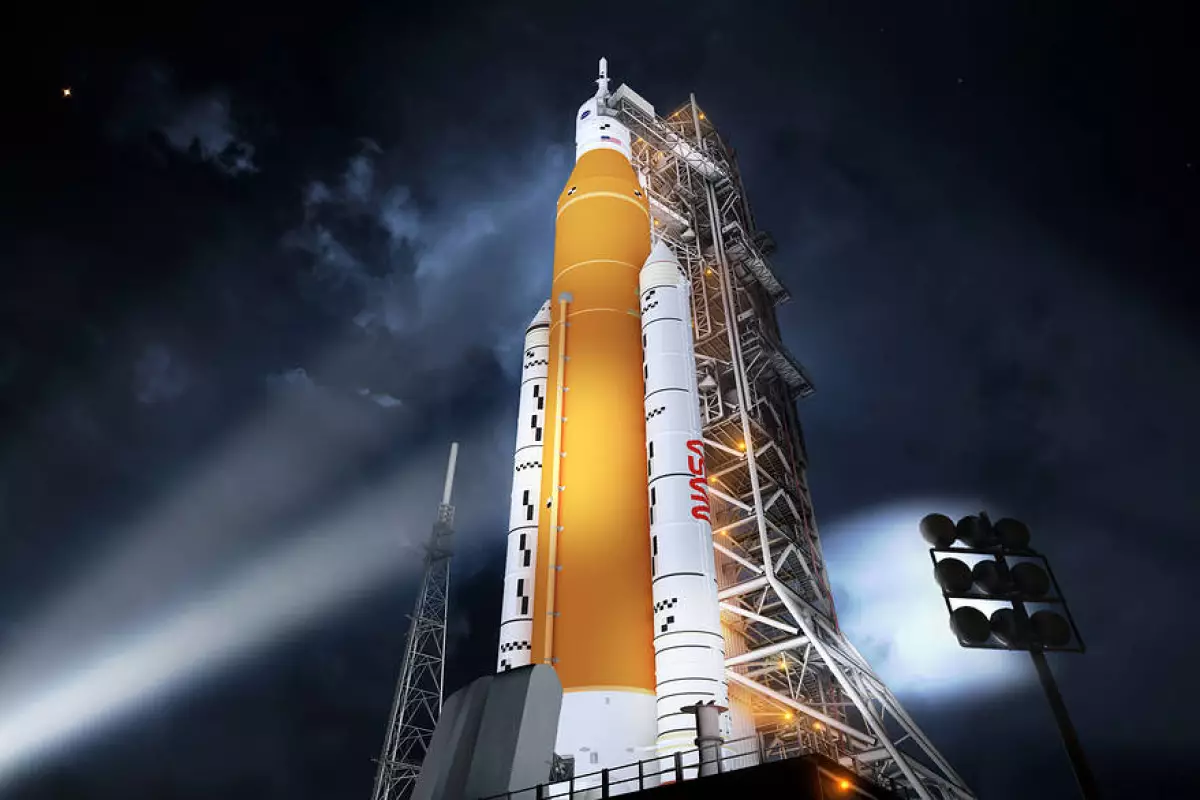 Artist's impression of the SLS rocket