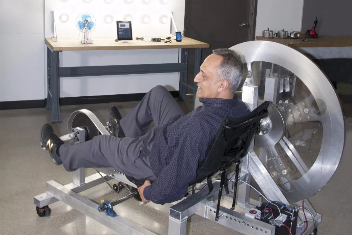 Pedaling the Free Electric for one hour is said to yield enough electricity to serve a home for 24 hours