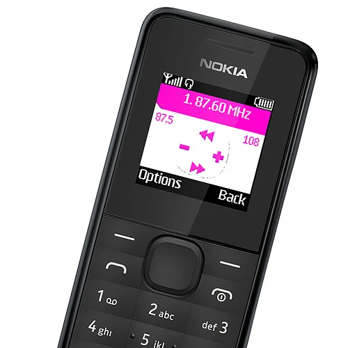 The Nokia 105 does contain a few basic programs, including an FM radio (headset required)