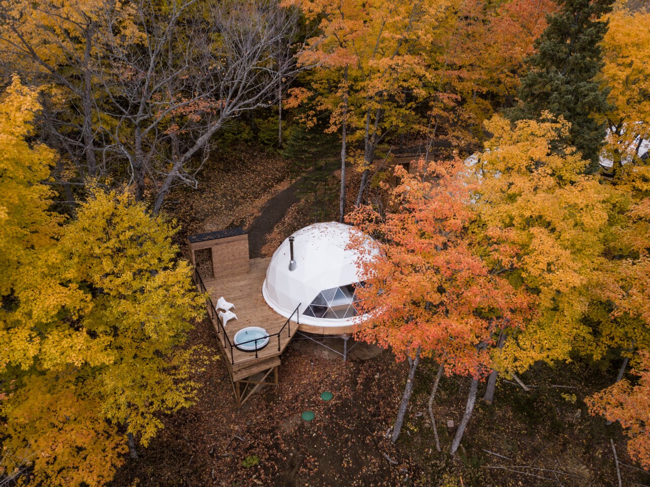 The eco-luxury geodesic domes are designed by Bourgeois/Lechasseur architects