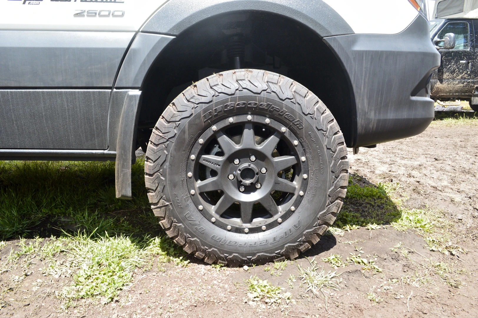 The show model wears upgraded wheels and BFGoodrich All-Terrain tires