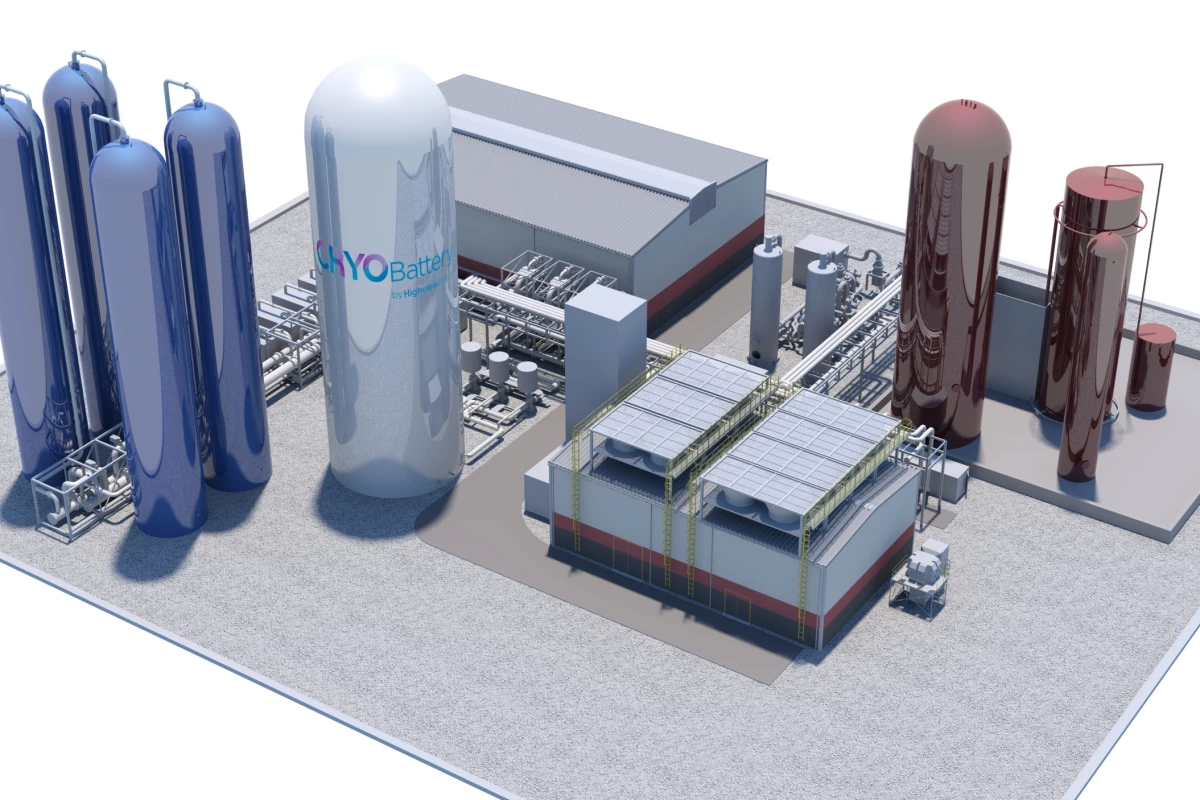 A rendering of the 50-MW/250-MWh CRYOBattery