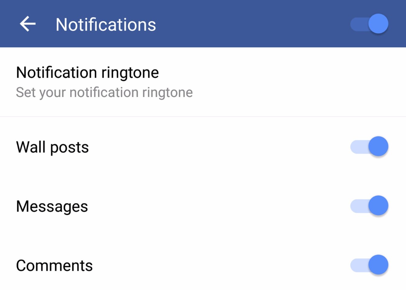 Edit mobile notifications