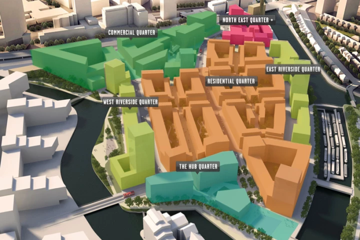 A schematic of the completed Strand East