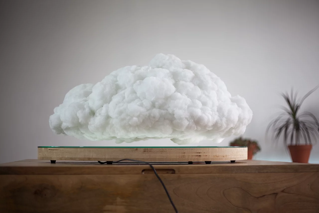 The original floating cloud was weighed down by the Bluetooth speaker lowering its potential levitation height