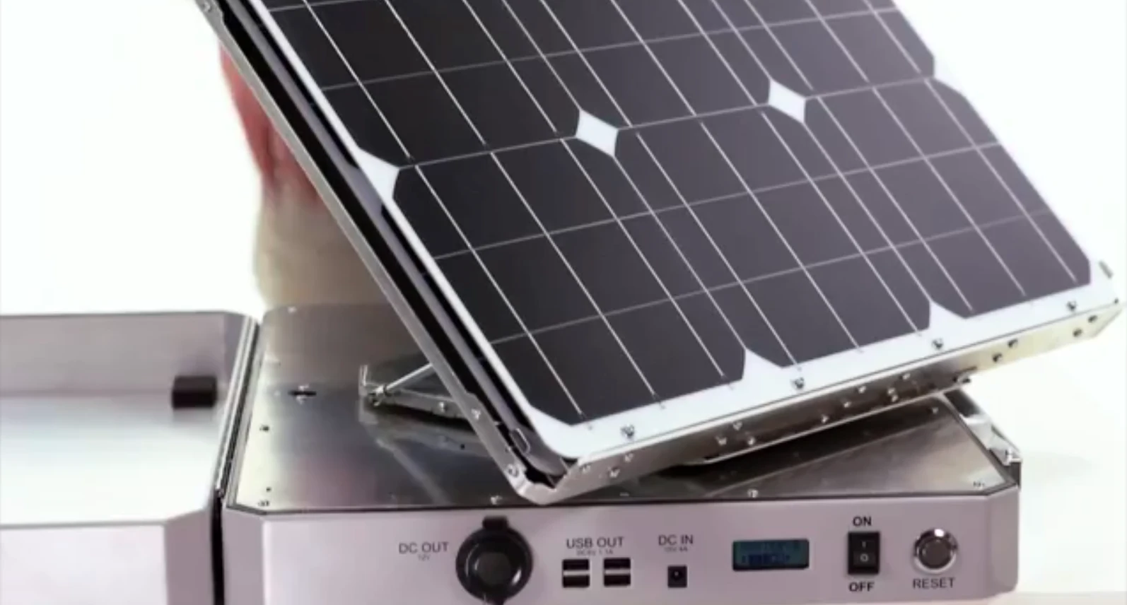 The SunSocket panels slide together for storage