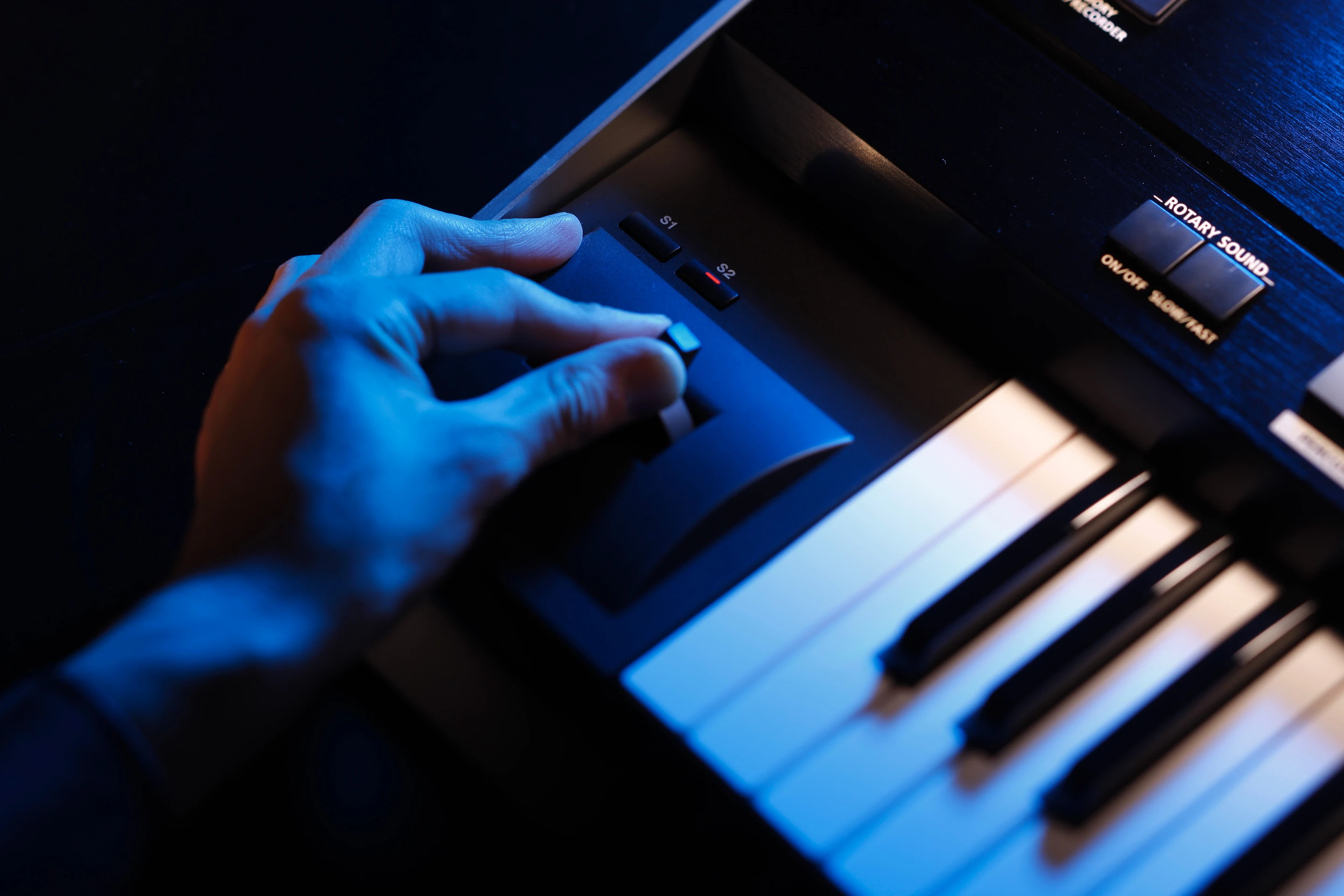 The Jupiter-80's pitch bend/modulation lever
