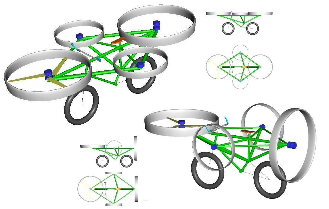 Early climb-in frame design that was abandoned due to problems with rider/pilot position and mount/dismount