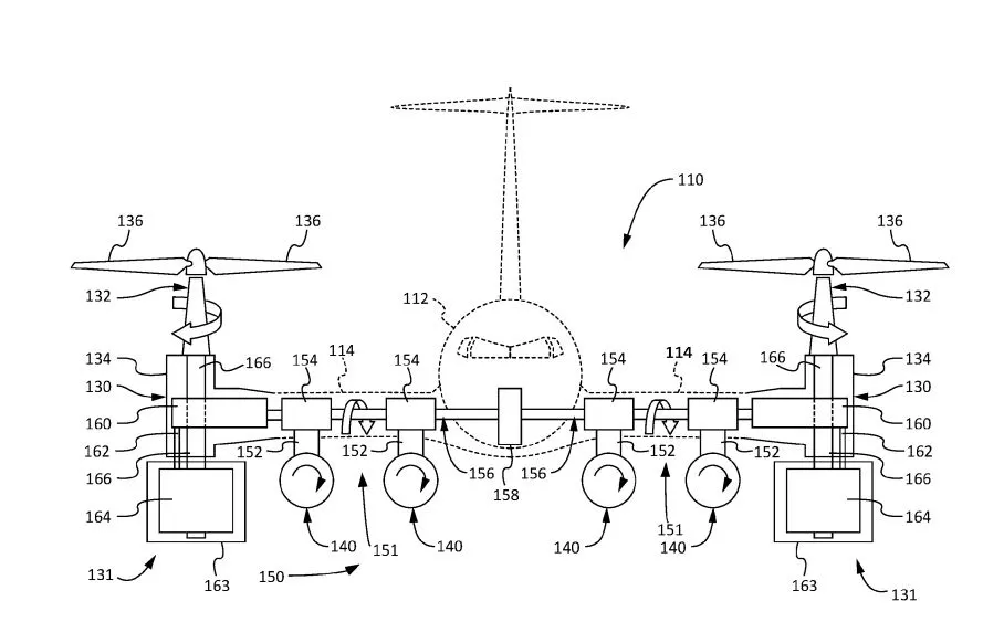 One configuration of the Boeing passenger tilt rotor's gearbox