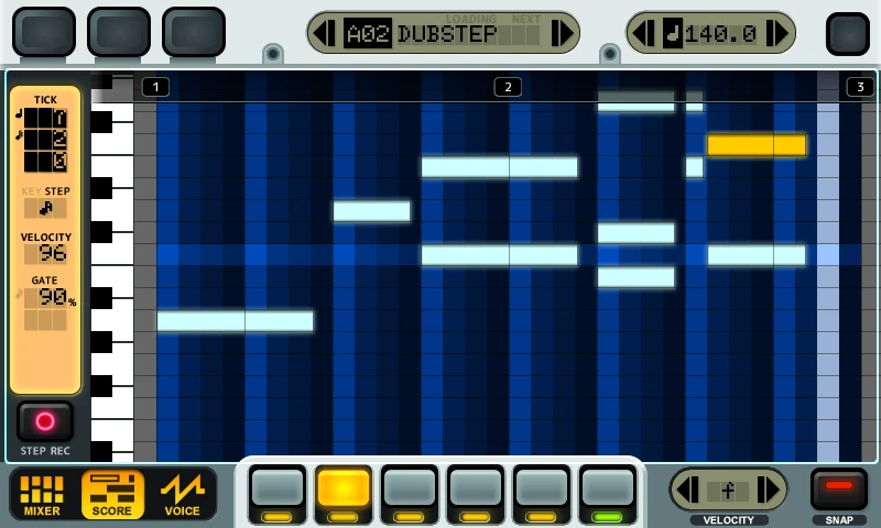 A screenshot from the KDJ-ONE portable, handheld digital audio workstation