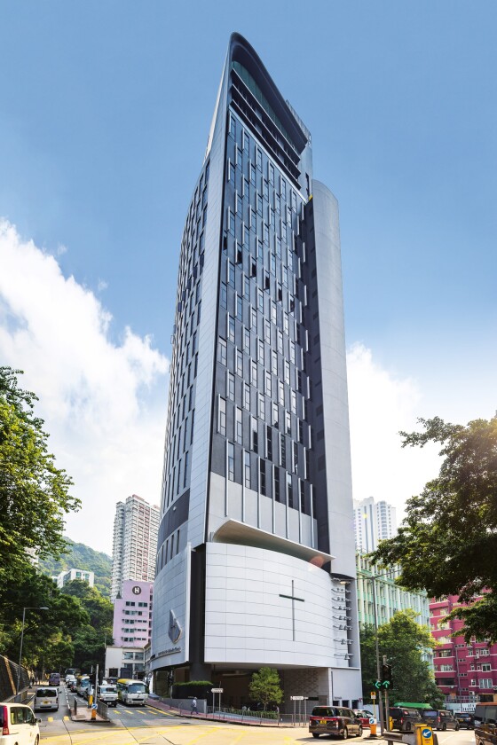 Wesleyan House Methodist International Church rises to a height of 95.8 m (311 ft)