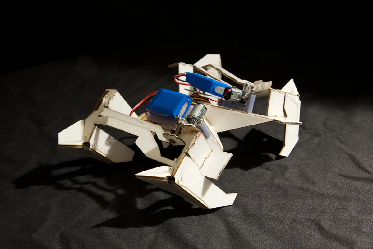 A self-folding mobile prototype developed by researchers at MIT and Harvard (Photo: Harvard’s Wyss Institute)