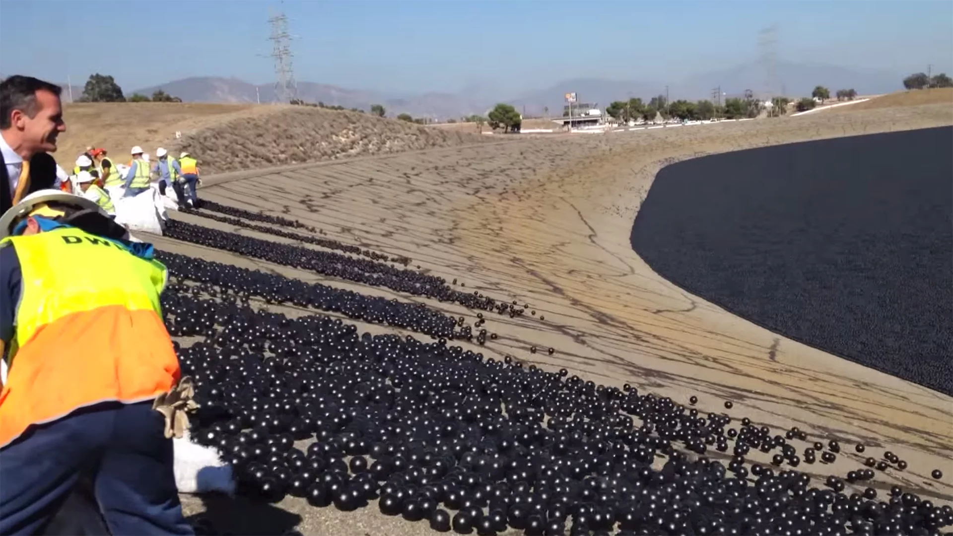 City officials releasing 20,000 shade balls into the LA Reservoir