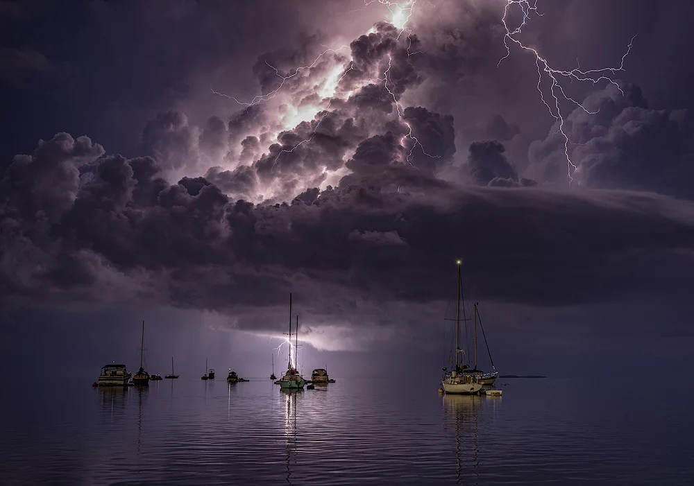 Winner of 3rd place in the Amateur Night Photography category: Alexandru Popovschi - Lightning fall. Lightning captured in the storm season in South Florida