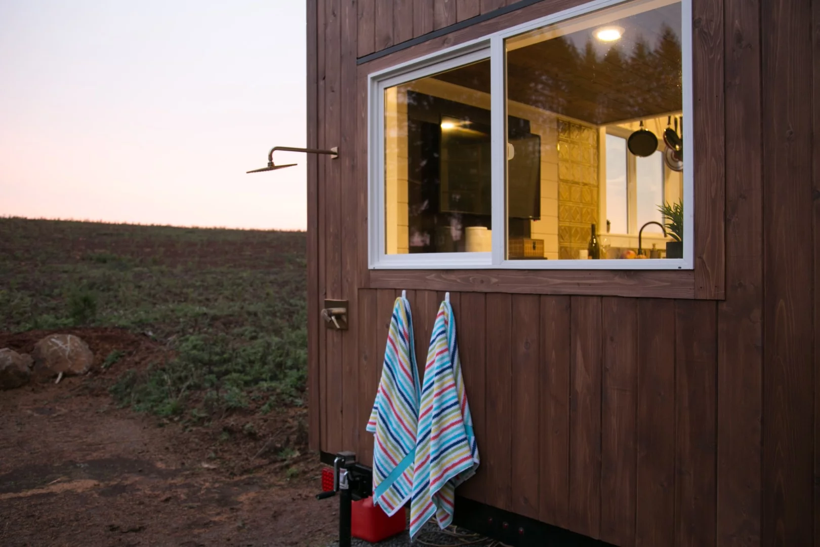 The Theater Home features an outdoor shower