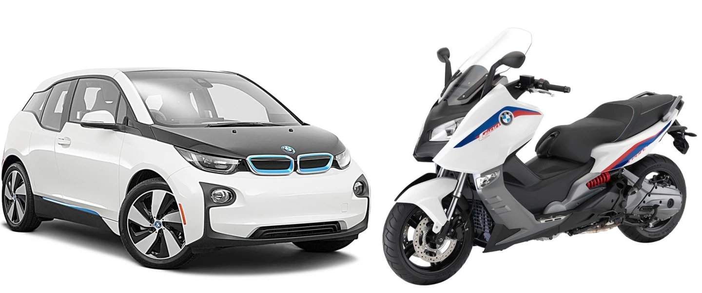 The range-extending engine of the Surefly originates from BMW and is already in use in BMW products in several ways. In the i3 car, it is used as a range-extender, and the same convenient form-factor of the compact, narrow and flat engine is that it also provides the motive power for BMW's super scooter C600.