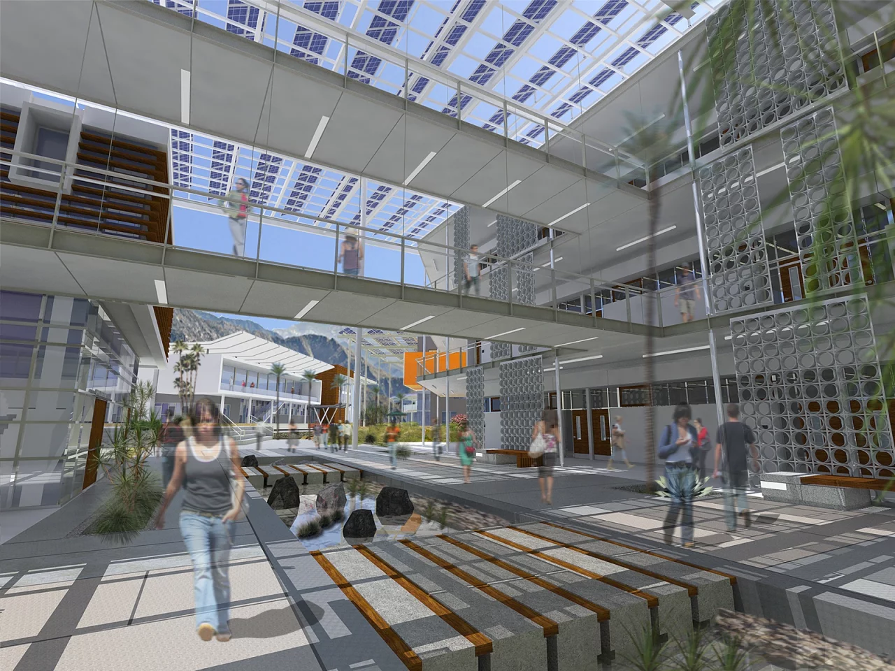 Visualization of a new courtyard at the campus (Image copyright HGA Architects and Engineers)