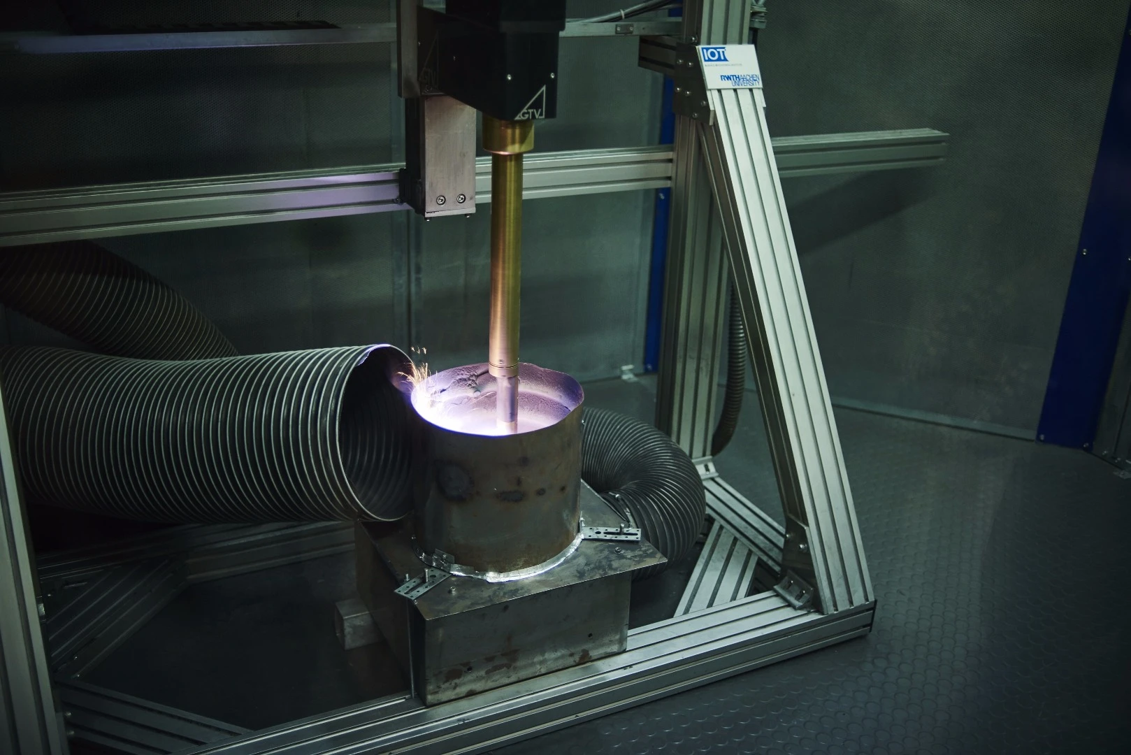 When witnessed first-hand, the plasma coating process looks similar to spray painting, but with a bright light where the paint emerges