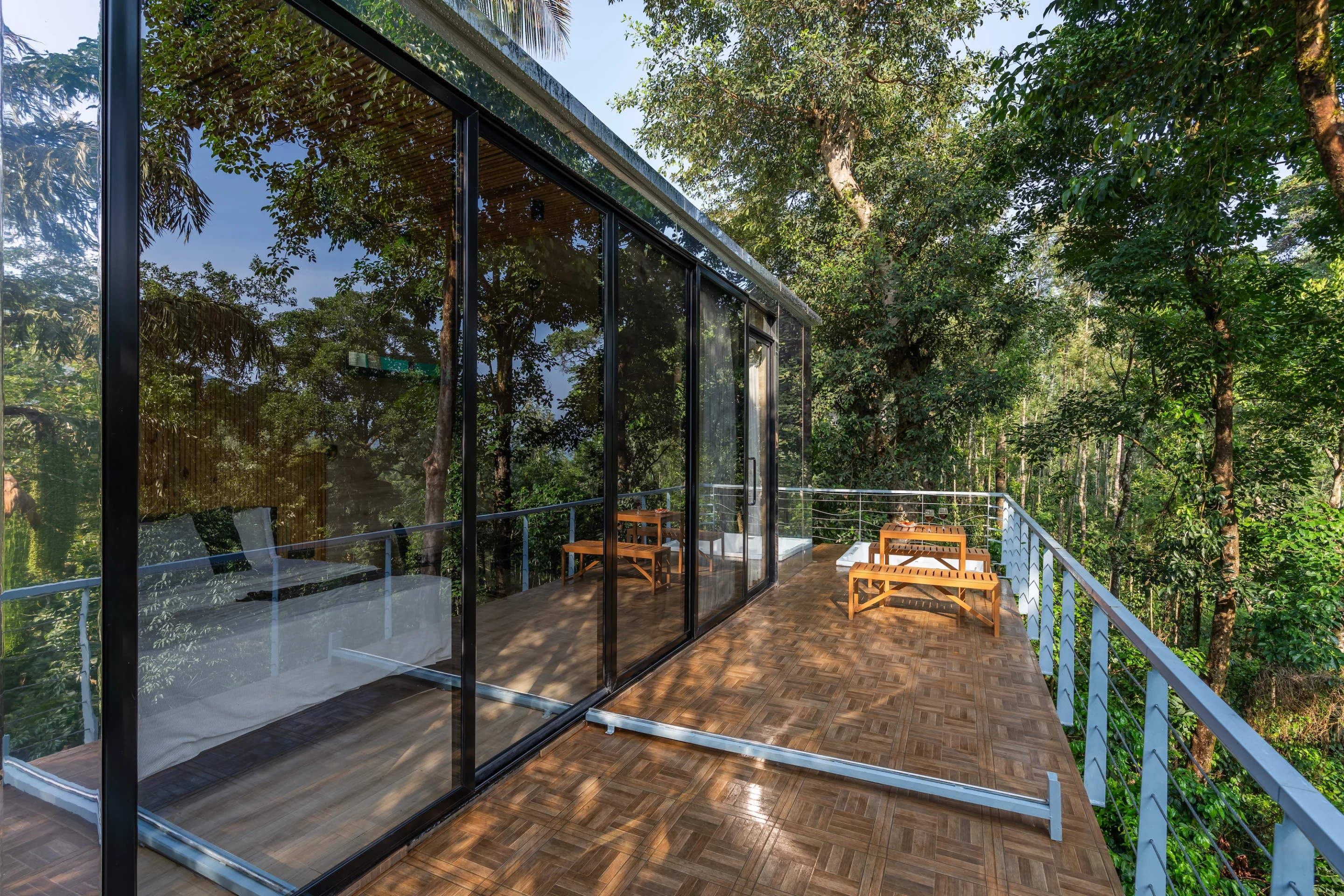 The Reflections cabin's bed slides out using an electric motor