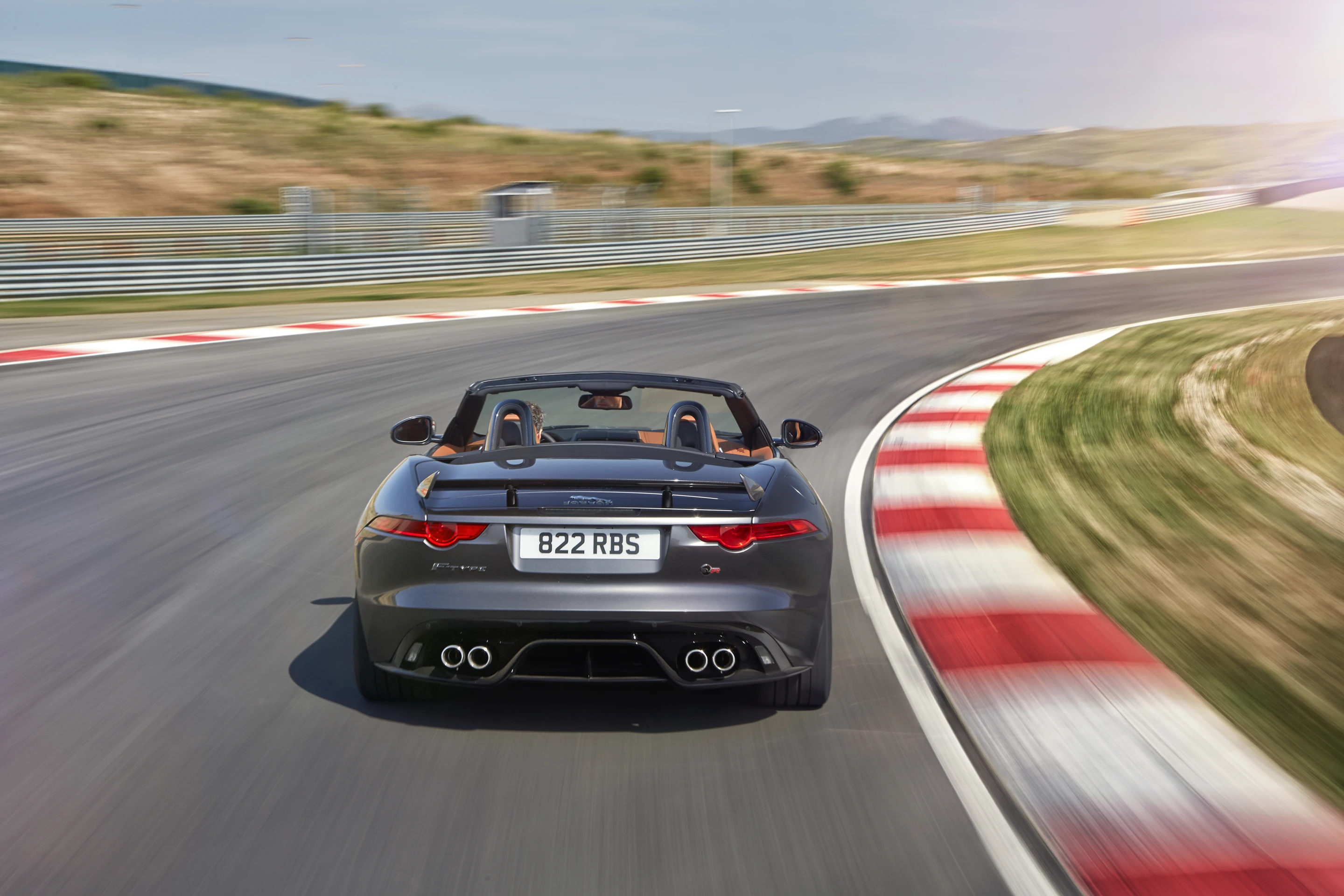 The Jaguar F-Type SVR twin exhausts provide better airflow under the body