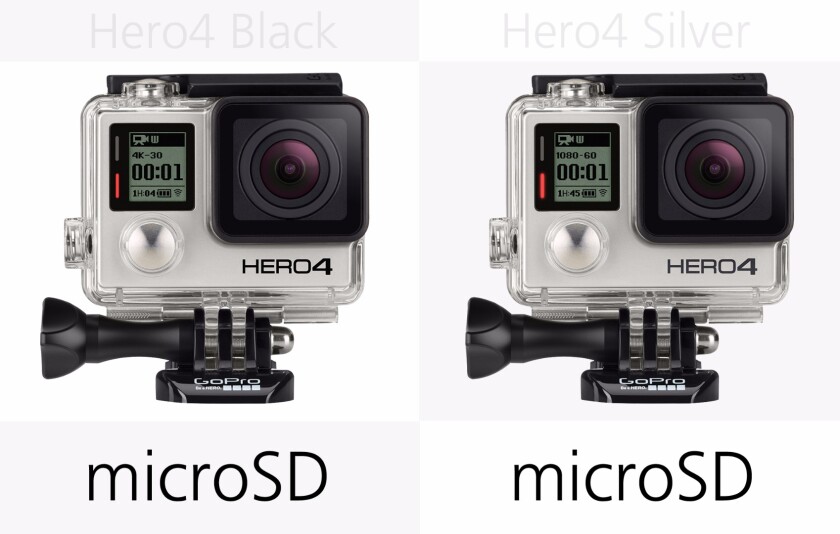 GoPro Hero4 Black and GoPro Hero4 Silver storage media