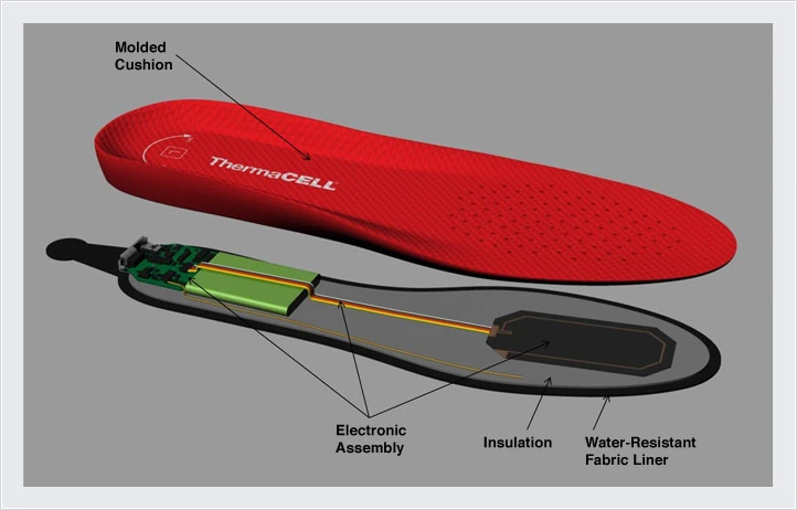 A diagram of one of the insoles