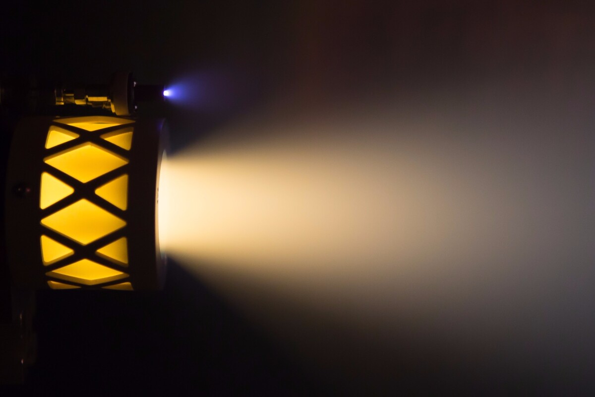 The Busek Company is developing Lunar IceCube’s low-thrust electric propulsion system, the RF Ion BIT-3 thruster