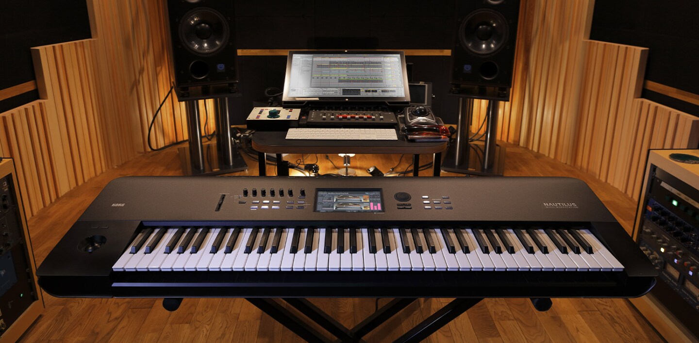 The Nautilus synthesizer and music production workstation includes nine sounds engines from Korg's flagship Kronos system