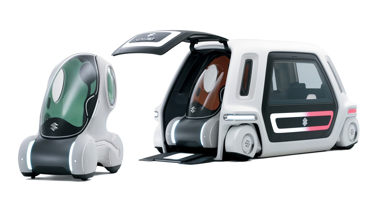 That's the Suzuki Pixy at left and the Suzuki SSC (which stands for Sea Bass Sharing Coach) at right.