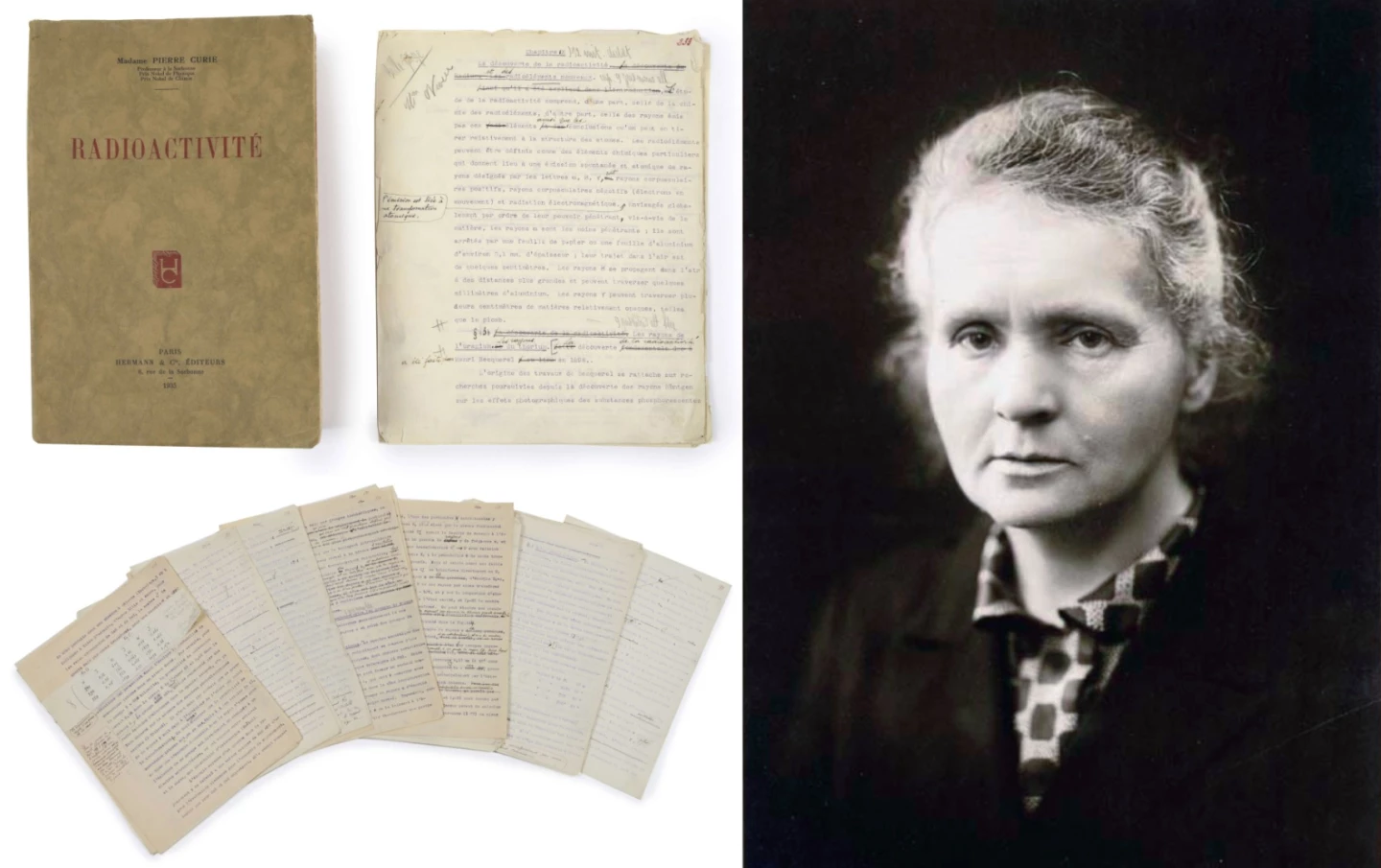 $260,448 | Radioactivité : dactylographie corrigée by Marie Curie | Auction House: Artcurial | Sale price: €227,500 | Official Estimate: €180,000 to €250,000 | Date of sale: November 19, 2018