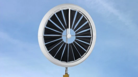 The Honeywell Windgate wind turbine from EarthTronics measures less than 6 feet (1.8m) across and weighs less than 95lbs (43kg)