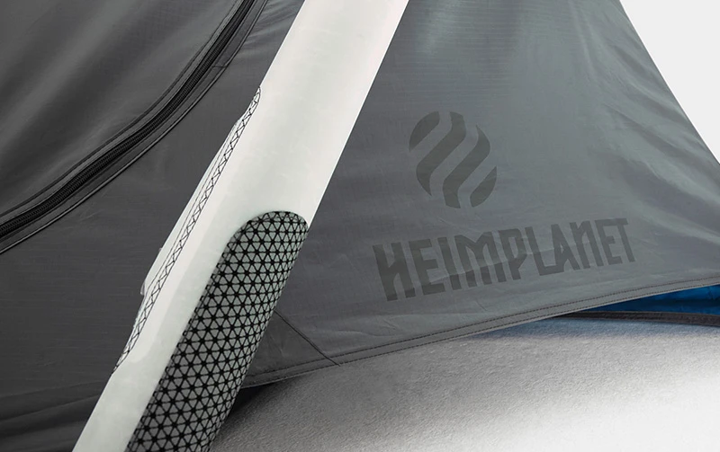 The inflatable geodesic "Cave" tent from Heimplanet