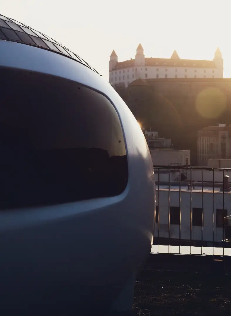 The Ecocapsule measures 4.67 x 2.2 m (15 x 7.2 ft) and reaches a height of 2.5 m (8.2 ft)