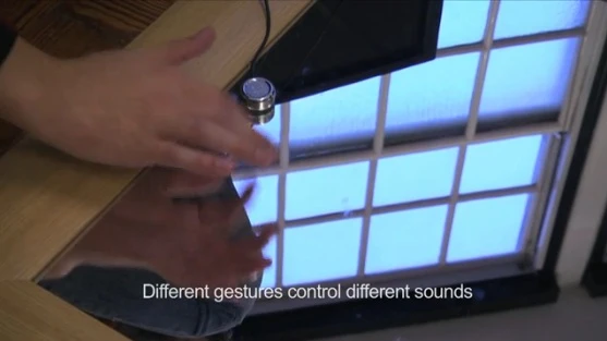 Mogees can attribute different sounds to different gestures (Photo: Bruno Zamborlin)