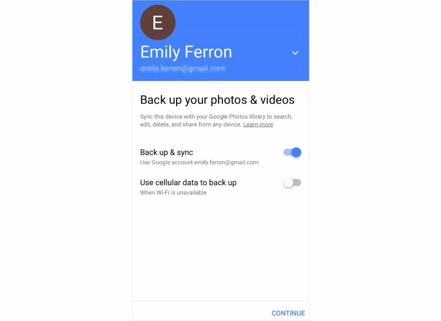 Launching Google Photos for iOS for the first time